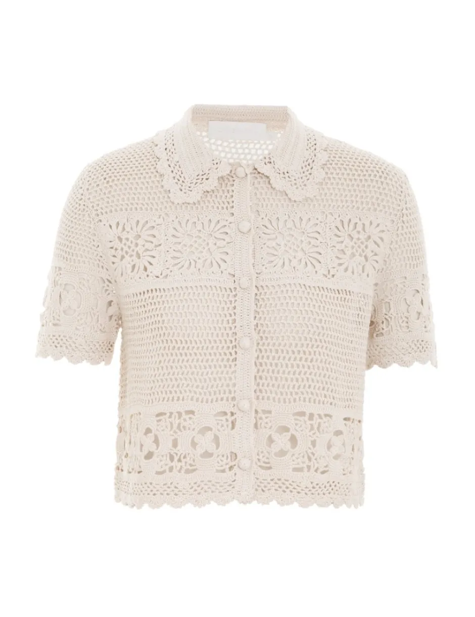 Discount ZIMMERMANN Chintz Hand Crochet Shirt