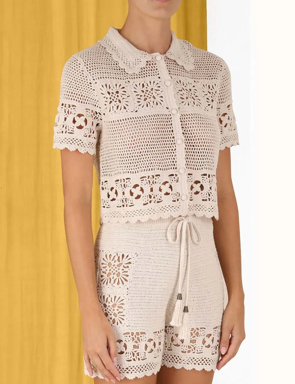 Discount ZIMMERMANN Chintz Hand Crochet Shirt