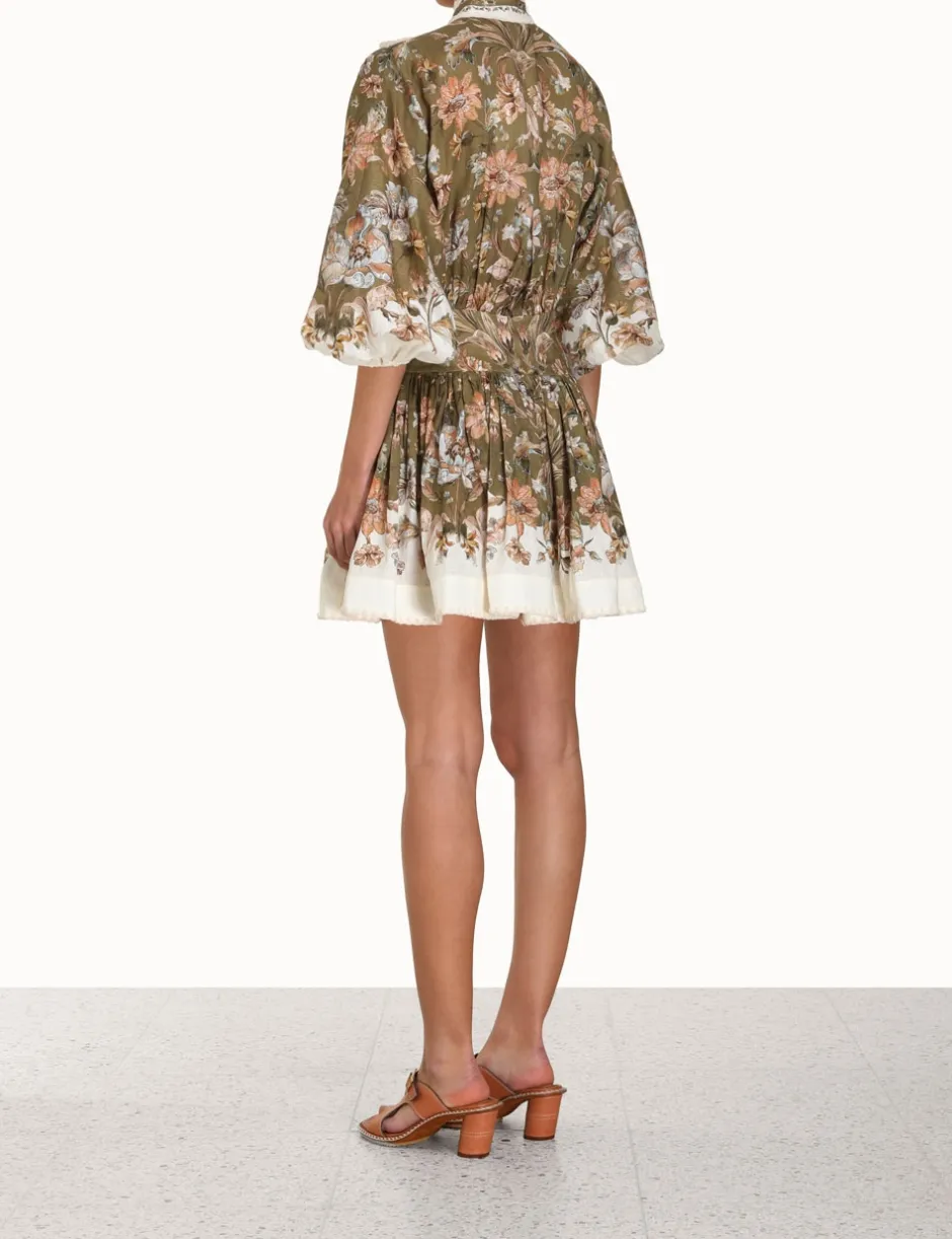 Sale ZIMMERMANN Chintz Tie Neck Mini Dress