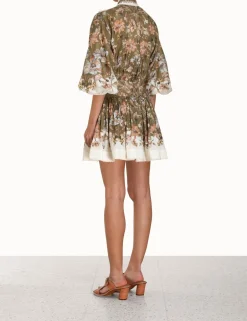 Online ZIMMERMANN Chintz Tie Neck Mini Dress