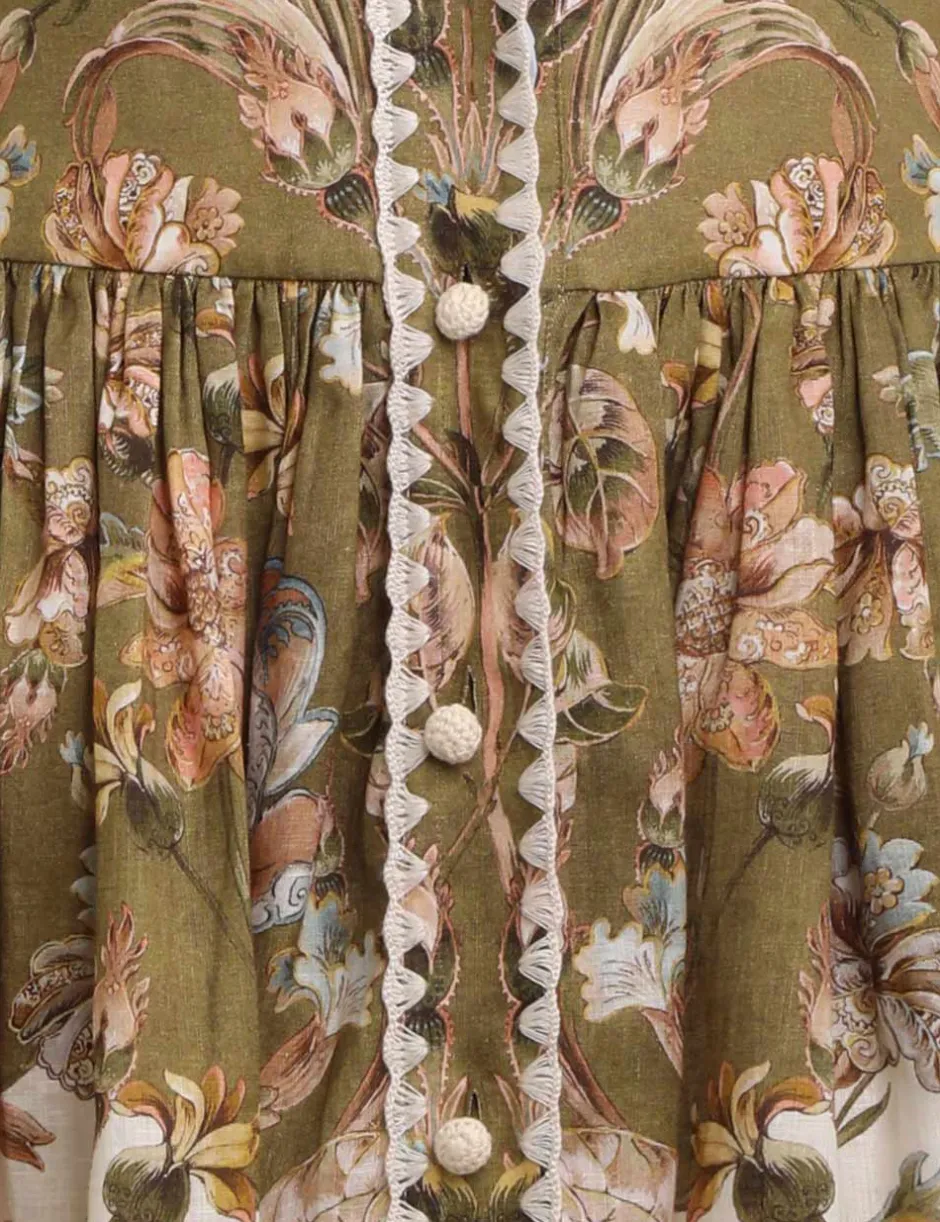 Online ZIMMERMANN Chintz Tie Neck Mini Dress