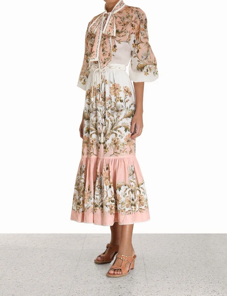 Outlet ZIMMERMANN Chintz Tiered Midi Skirt