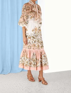 Outlet ZIMMERMANN Chintz Tiered Midi Skirt