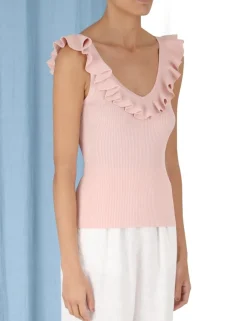 ZIMMERMANN Chintz V-Neck Frill Tank
