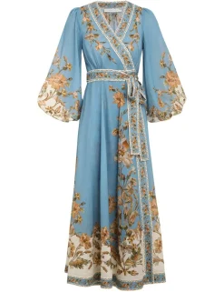 ZIMMERMANN Chintz Wrap Midi Dress