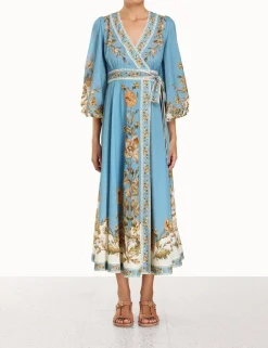 ZIMMERMANN Chintz Wrap Midi Dress