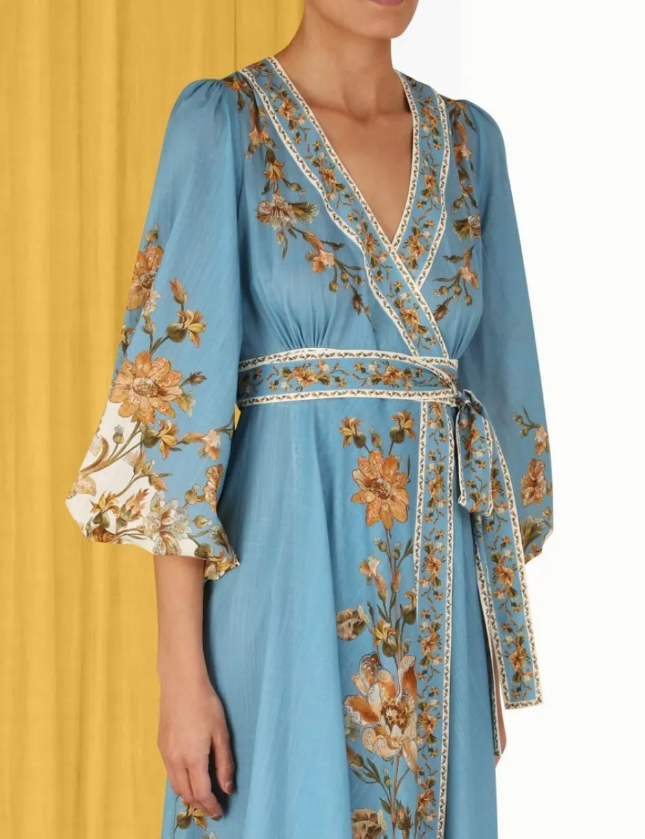 ZIMMERMANN Chintz Wrap Midi Dress