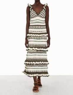 Clearance ZIMMERMANN Devi Crochet Frill Dress