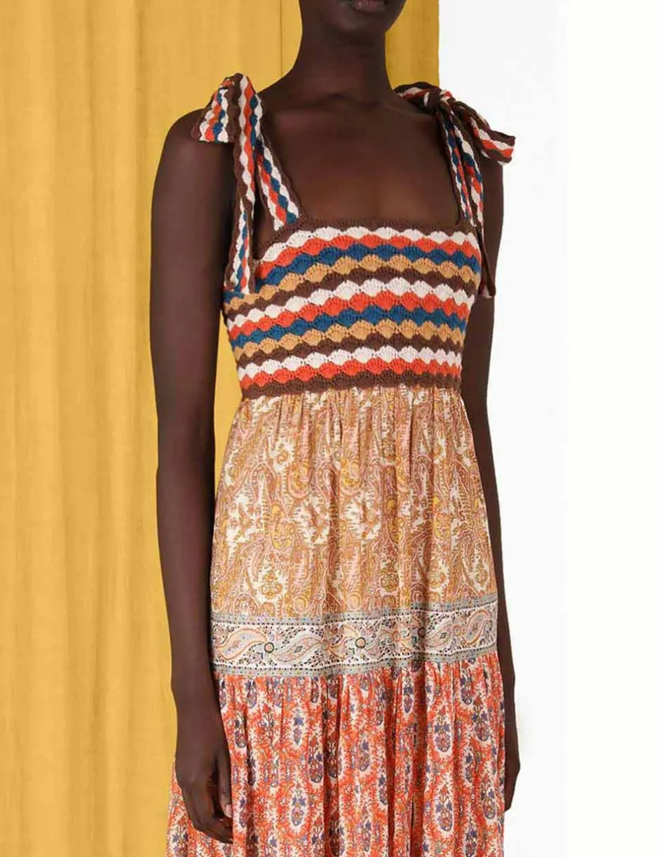 Best ZIMMERMANN Devi Crochet Spliced Dress
