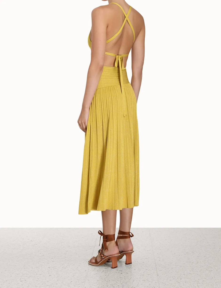 Online ZIMMERMANN Devi Lurex Midi Dress