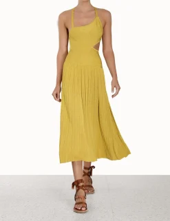 Online ZIMMERMANN Devi Lurex Midi Dress
