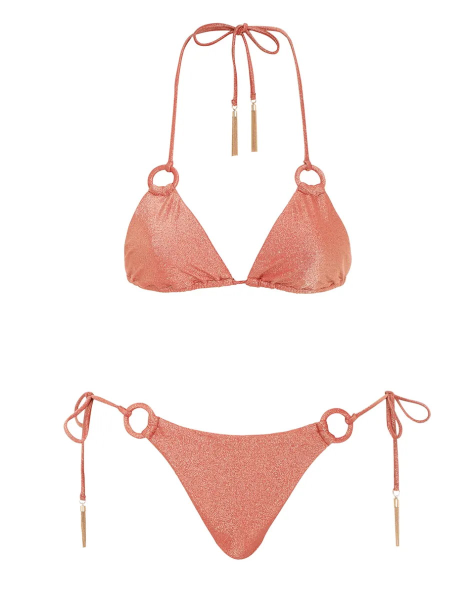 ZIMMERMANN Devi Lurex Ring Tie Bikini