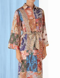 Online ZIMMERMANN Devi Midi Shirt Dress