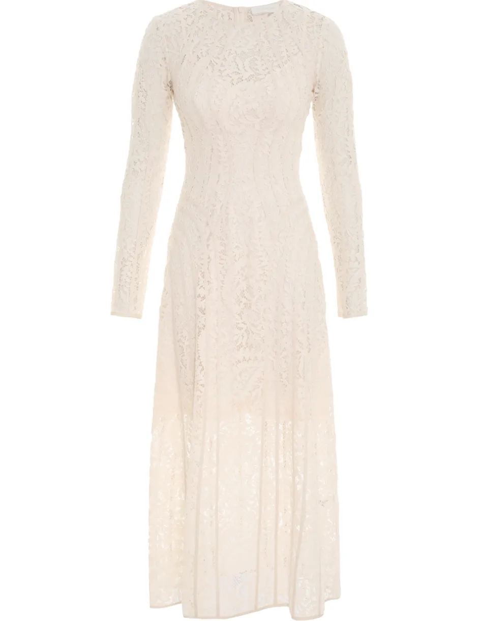 Online ZIMMERMANN Devi Panelled Lace Midi Dress