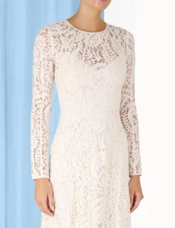 Online ZIMMERMANN Devi Panelled Lace Midi Dress