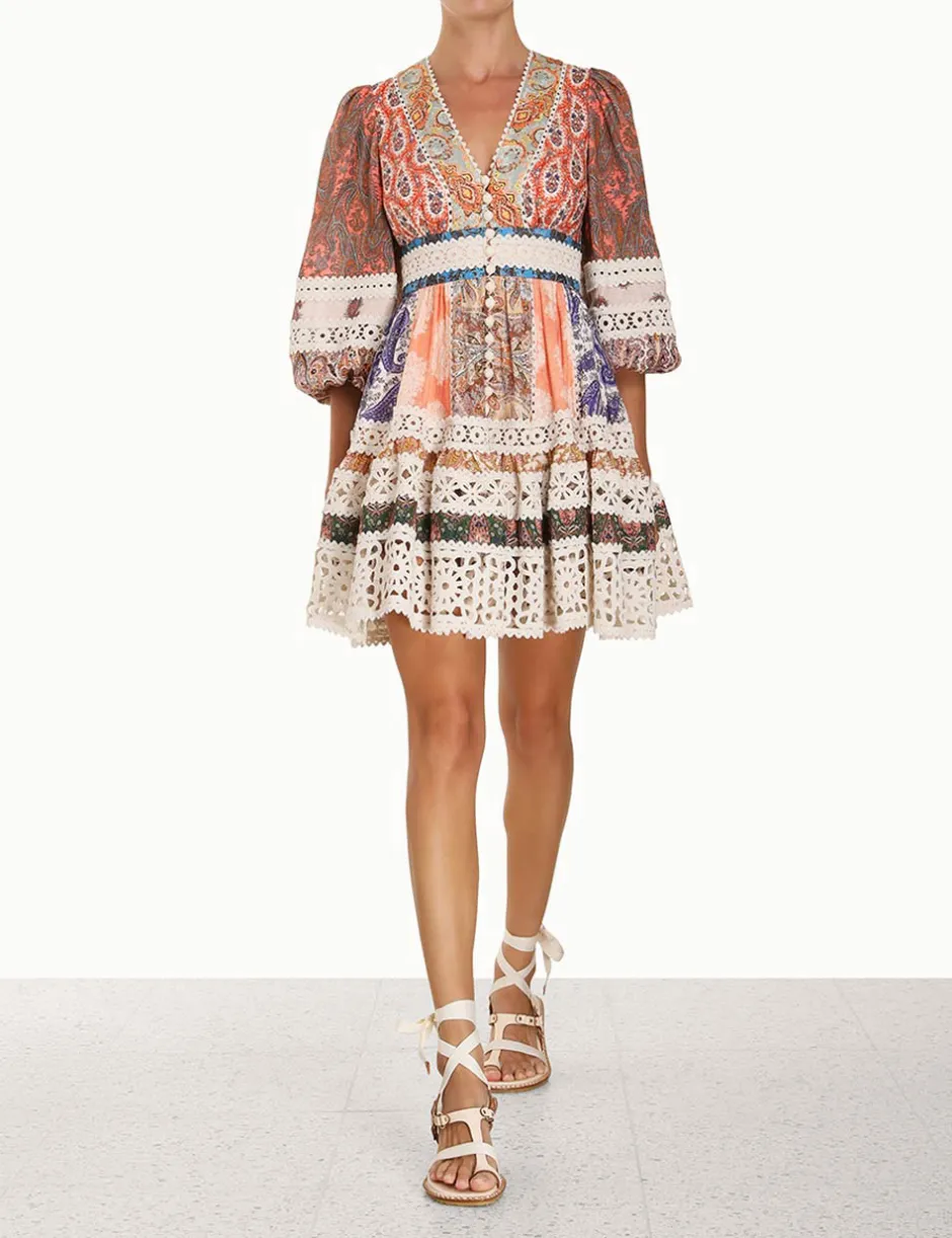 Discount ZIMMERMANN Devi Spliced Billow Mini Dress