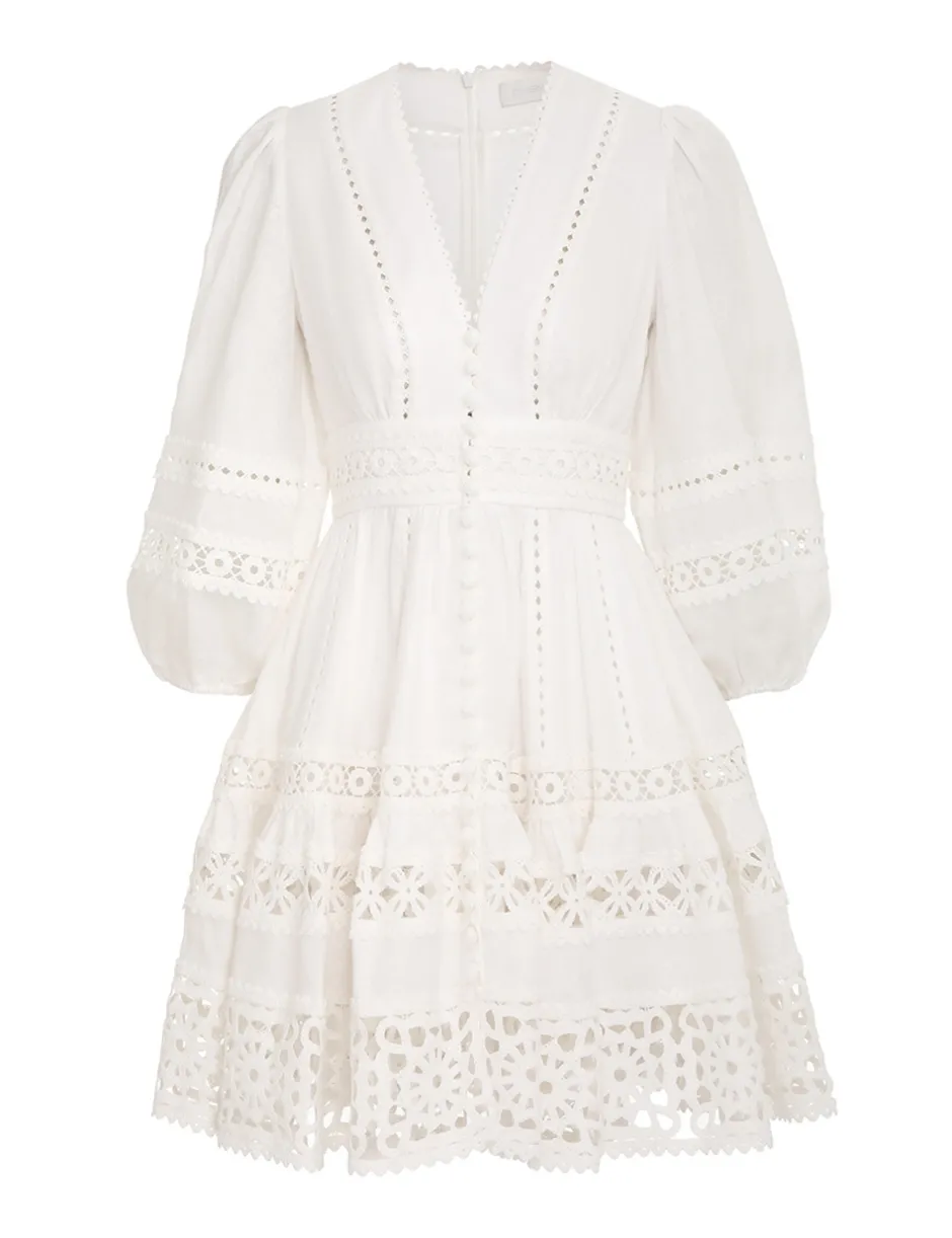ZIMMERMANN Devi Spliced Billow Mini Dress