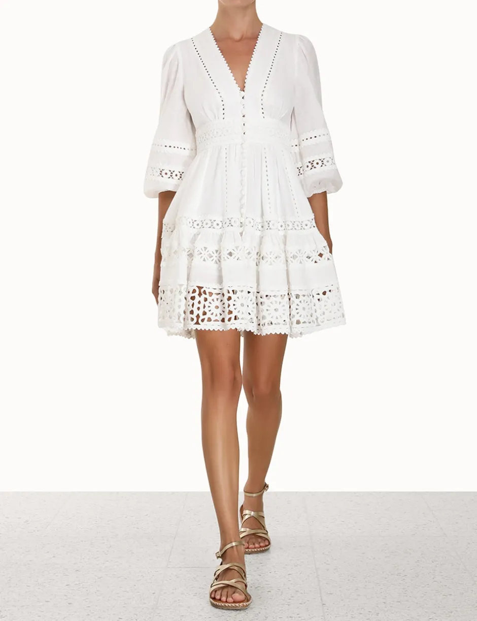 ZIMMERMANN Devi Spliced Billow Mini Dress
