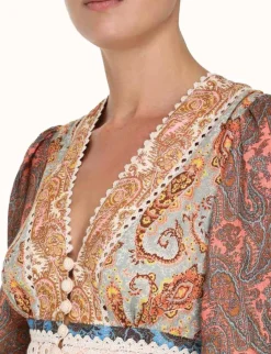 Clearance ZIMMERMANN Devi Spliced Midi Dress