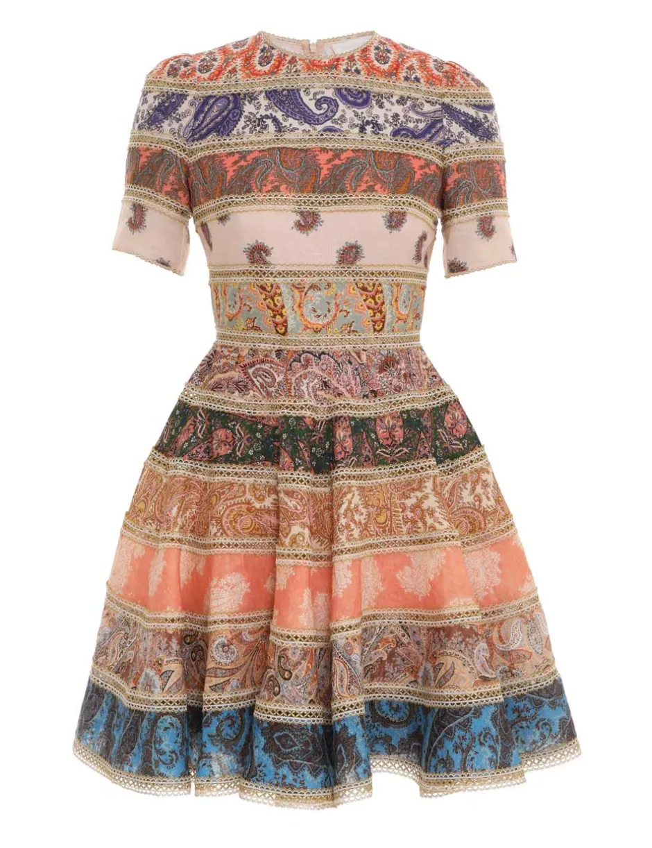 ZIMMERMANN Devi Spliced Mini Dress