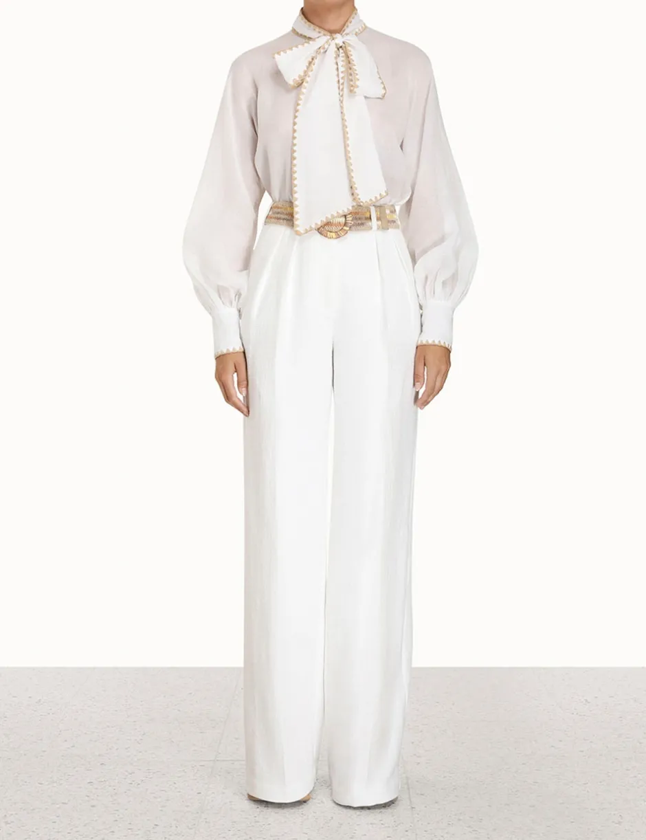 Discount ZIMMERMANN Devi Tie Neck Blouse