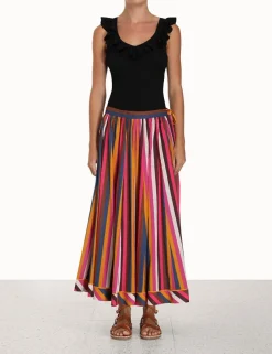 Hot ZIMMERMANN Devi V-Neck Frill Tank