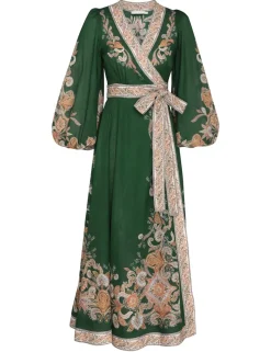 Outlet ZIMMERMANN Devi Wrap Midi Dress