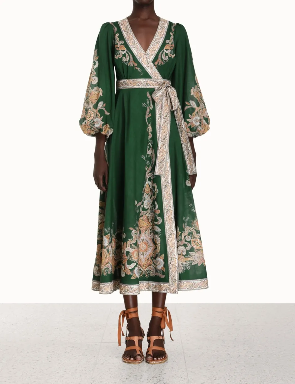 Outlet ZIMMERMANN Devi Wrap Midi Dress