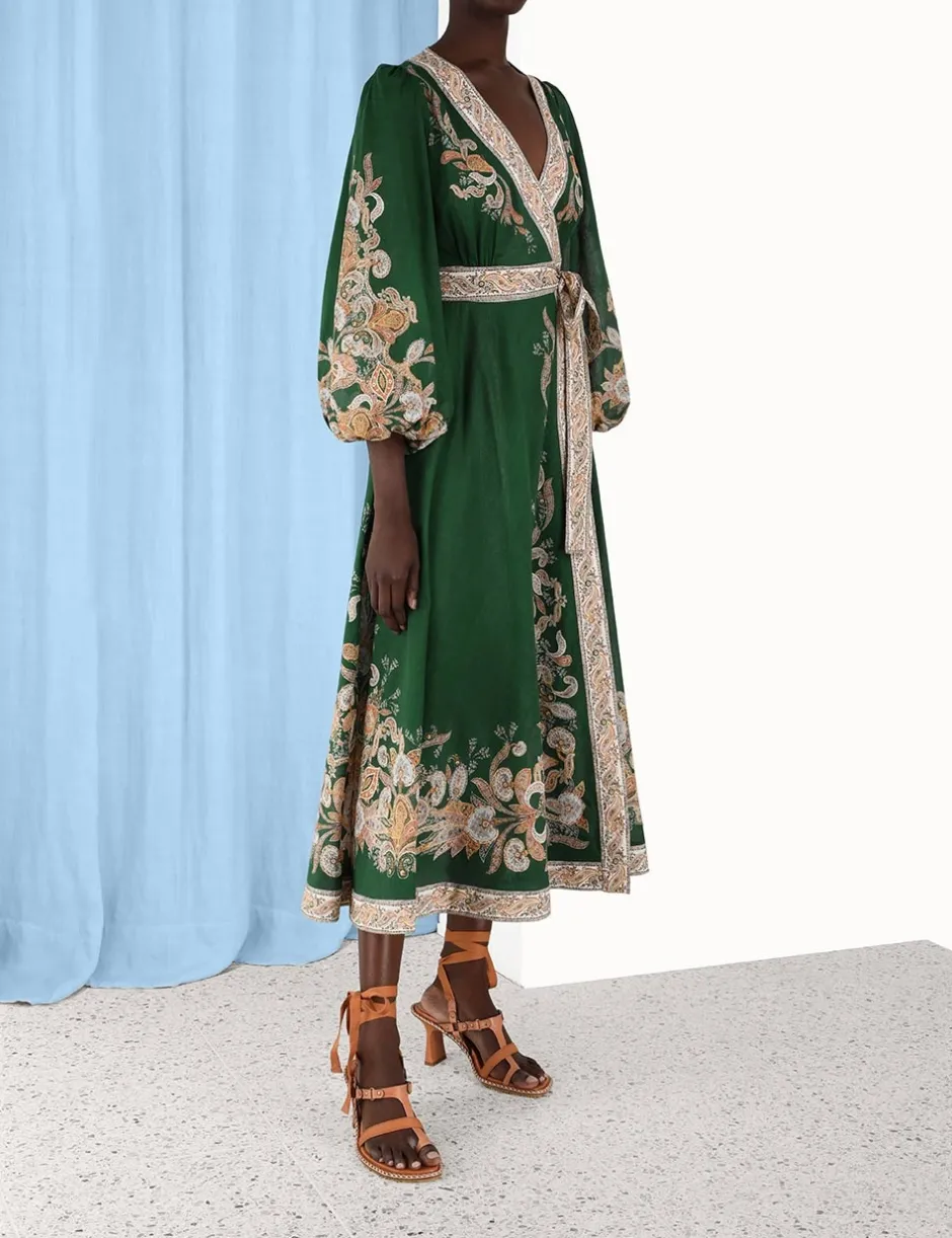 Clearance ZIMMERMANN Devi Wrap Midi Dress