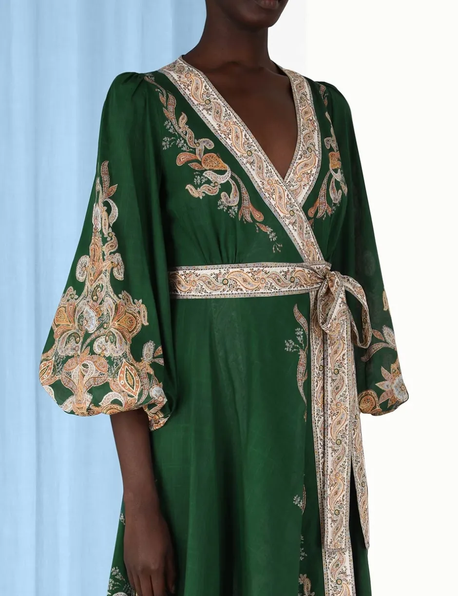 Clearance ZIMMERMANN Devi Wrap Midi Dress
