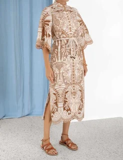 Hot ZIMMERMANN Ginger Embroidered Shirt Dress