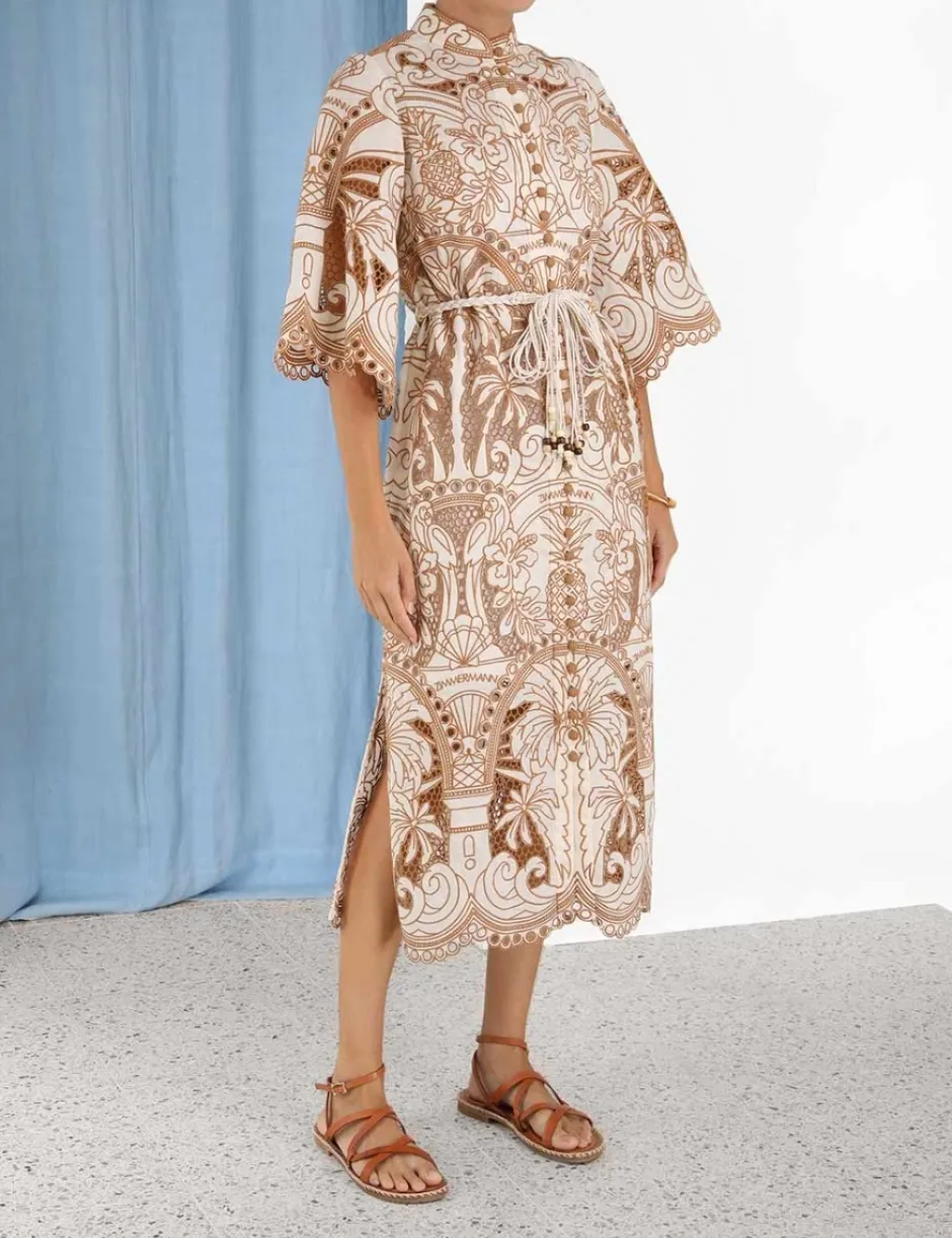 Hot ZIMMERMANN Ginger Embroidered Shirt Dress