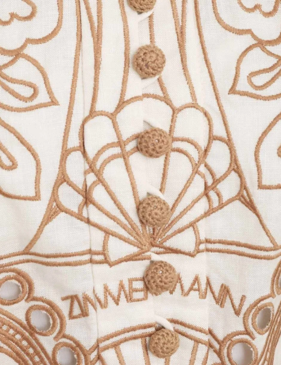 Hot ZIMMERMANN Ginger Embroidered Shirt Dress