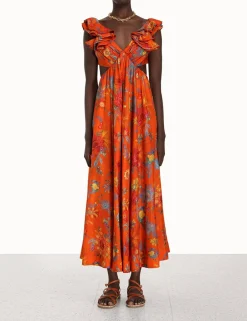 New ZIMMERMANN Ginger Frill Midi Dress