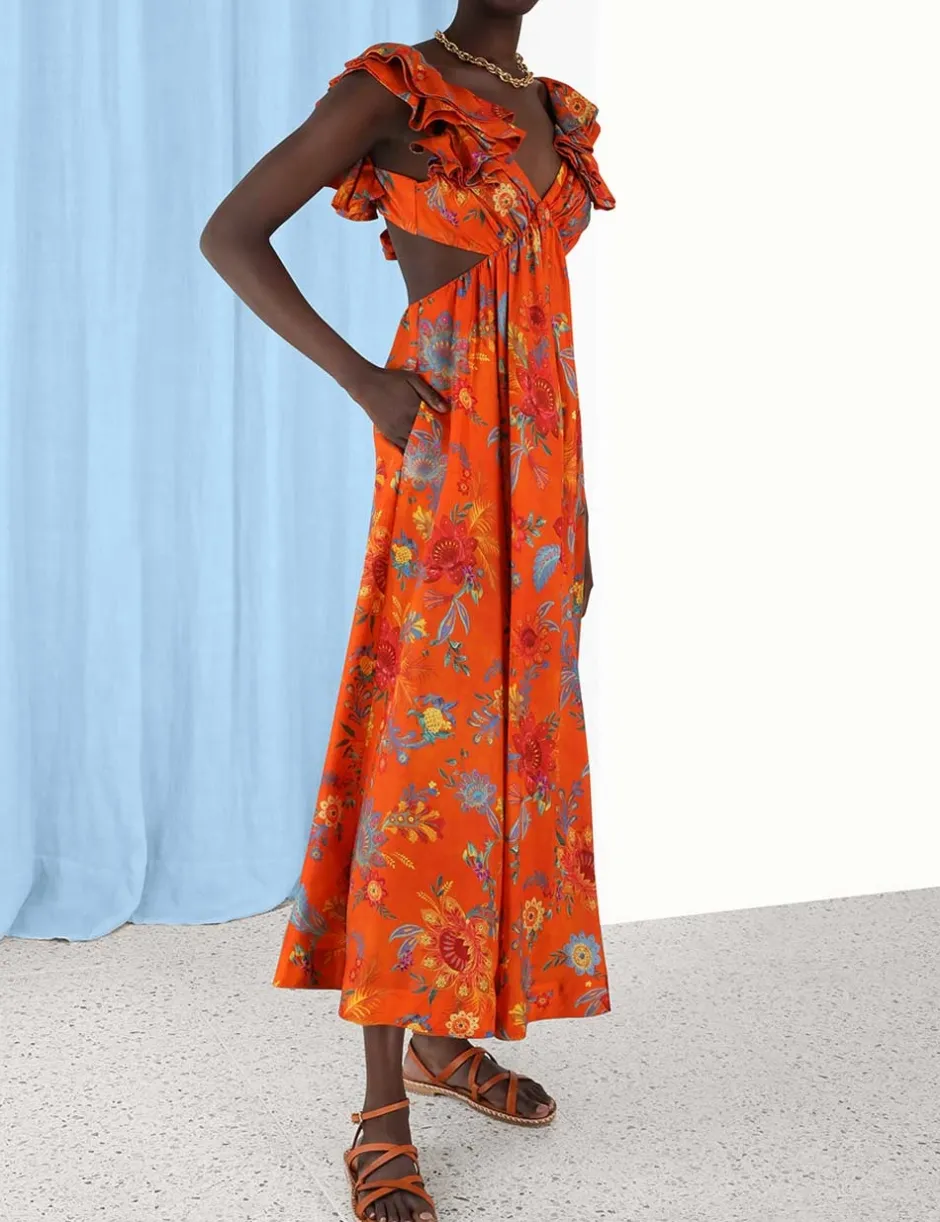 ZIMMERMANN Ginger Frill Midi Dress