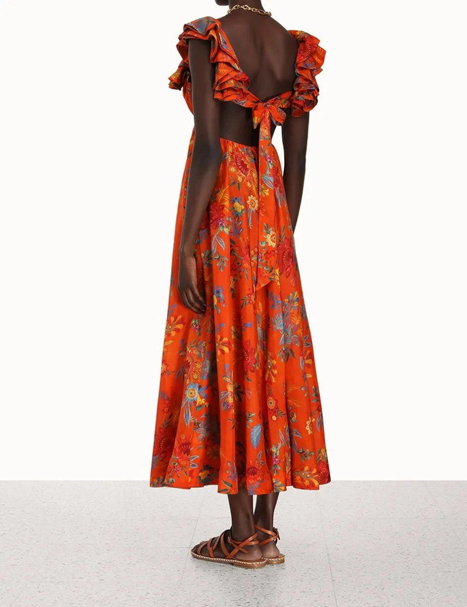 ZIMMERMANN Ginger Frill Midi Dress