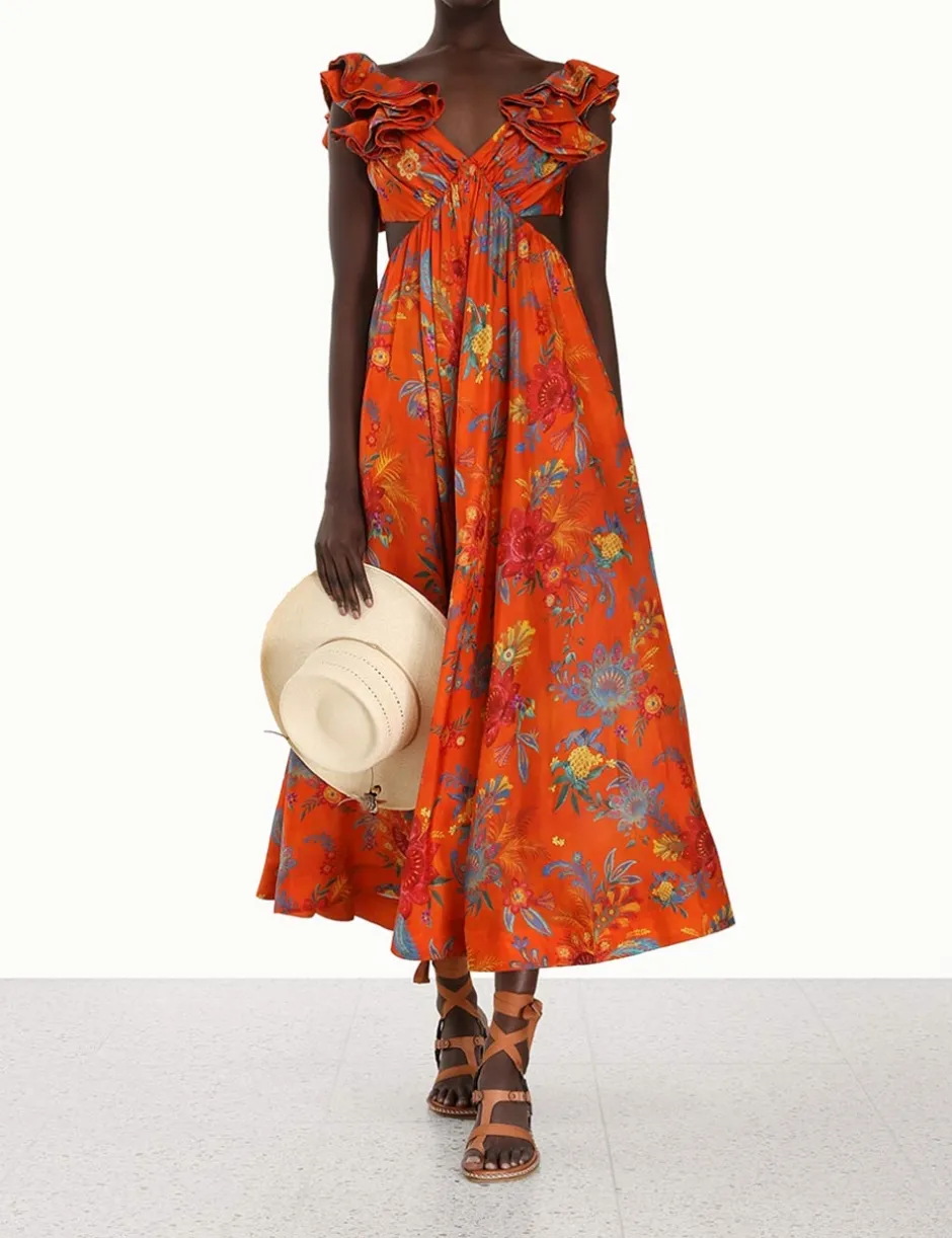 ZIMMERMANN Ginger Frill Midi Dress
