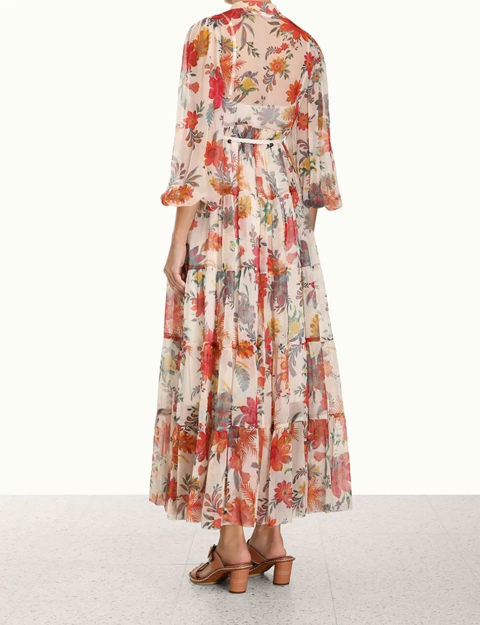New ZIMMERMANN Ginger Tiered Midi Dress