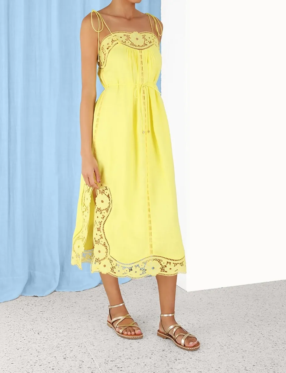 New ZIMMERMANN Halcyon Broderie Slip Dress