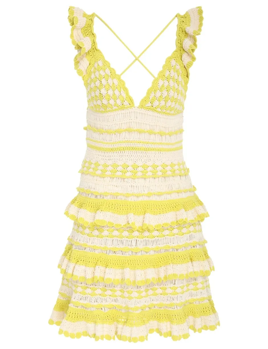 Outlet ZIMMERMANN Halcyon Crochet Frill Mini