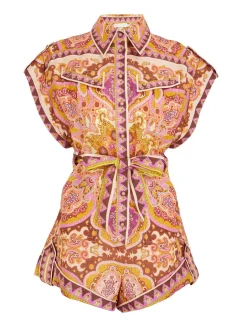 ZIMMERMANN Halcyon Cuffed Playsuit