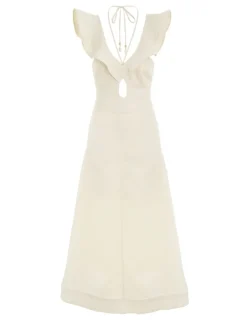 New ZIMMERMANN Halcyon Flutter Midi Dress