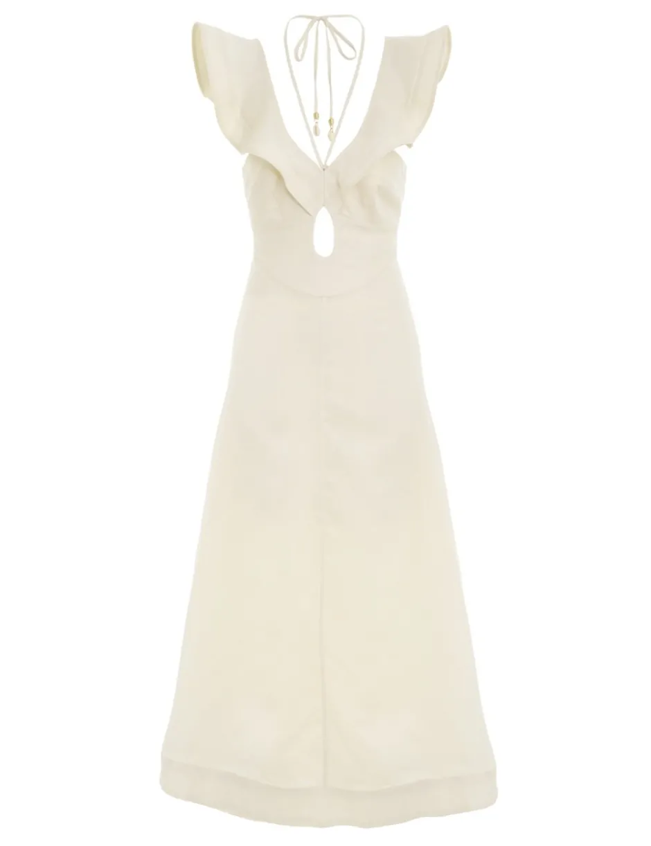 New ZIMMERMANN Halcyon Flutter Midi Dress