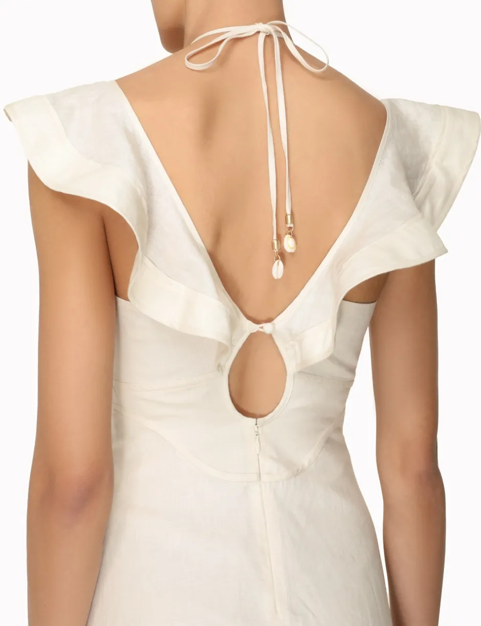 New ZIMMERMANN Halcyon Flutter Midi Dress