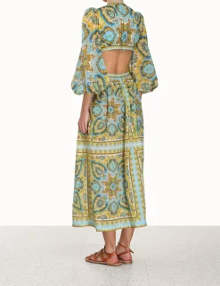 Discount ZIMMERMANN Halcyon Tie Front Midi Dress