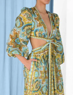 Discount ZIMMERMANN Halcyon Tie Front Midi Dress