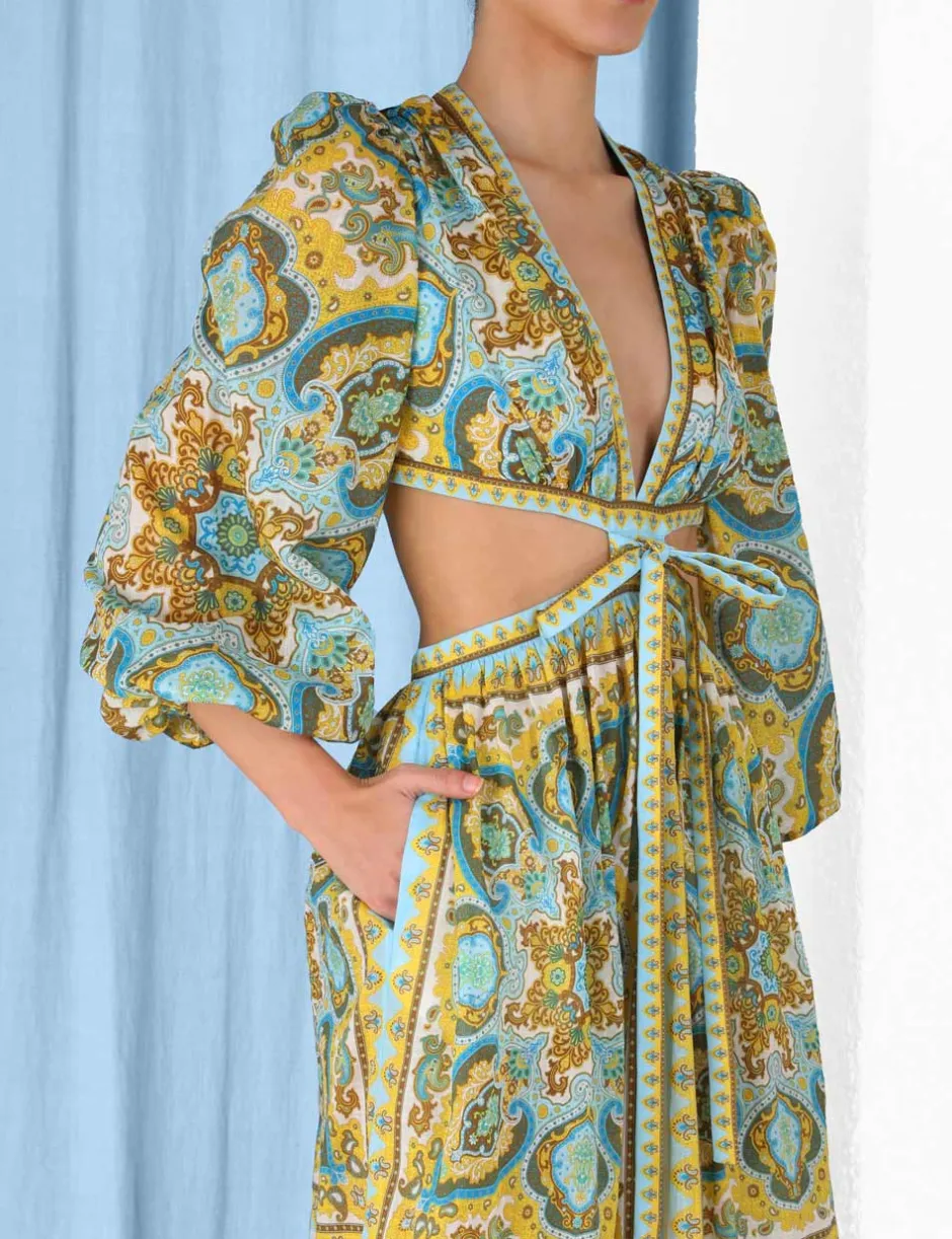 Discount ZIMMERMANN Halcyon Tie Front Midi Dress