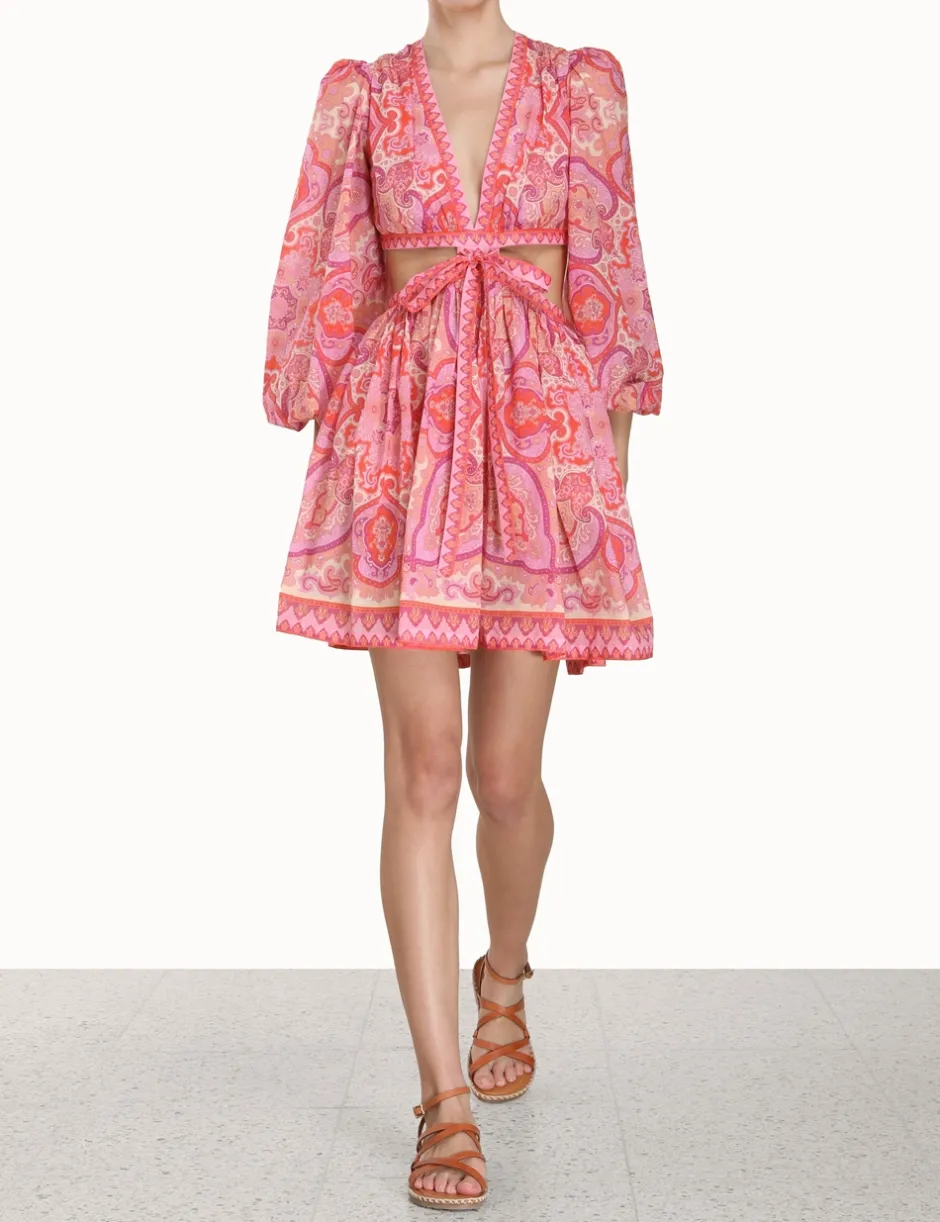 Clearance ZIMMERMANN Halcyon Tie Front Mini Dress