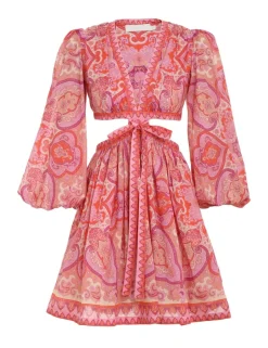ZIMMERMANN Halcyon Tie Front Mini Dress