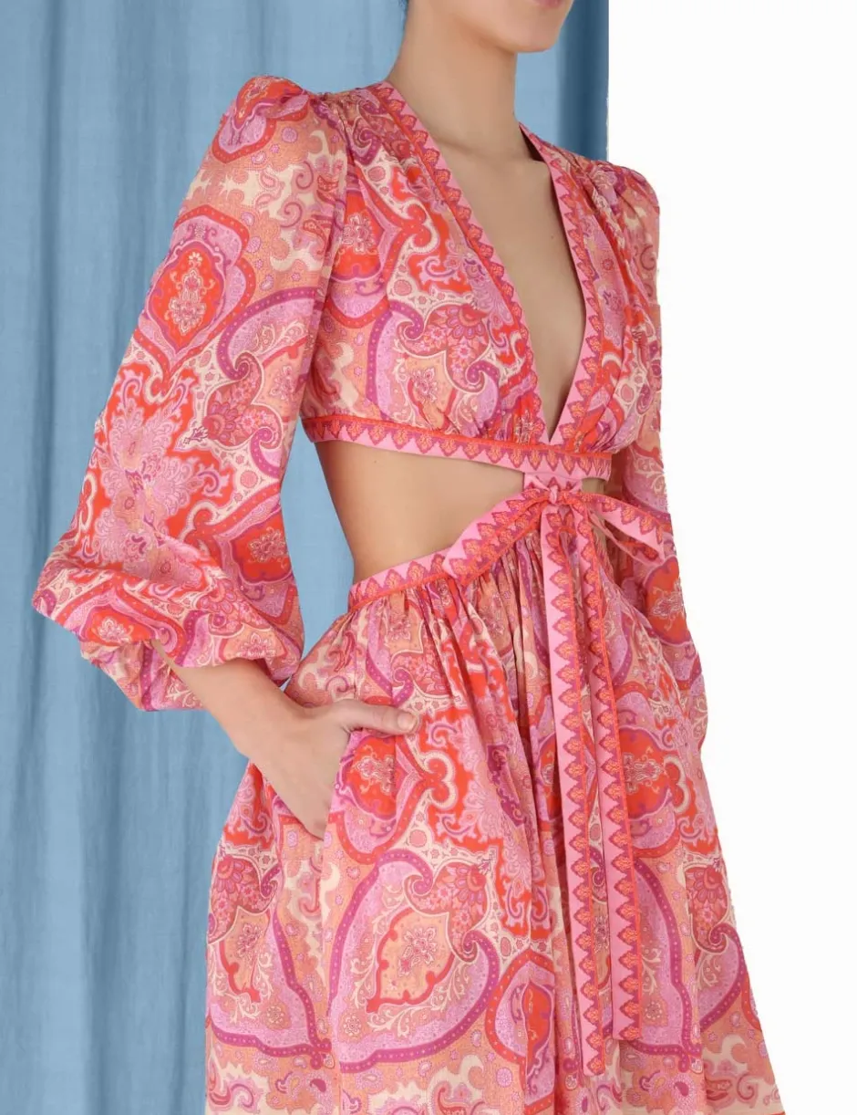 ZIMMERMANN Halcyon Tie Front Mini Dress